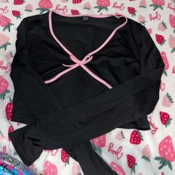 SHEIN Black & Pink Shirt