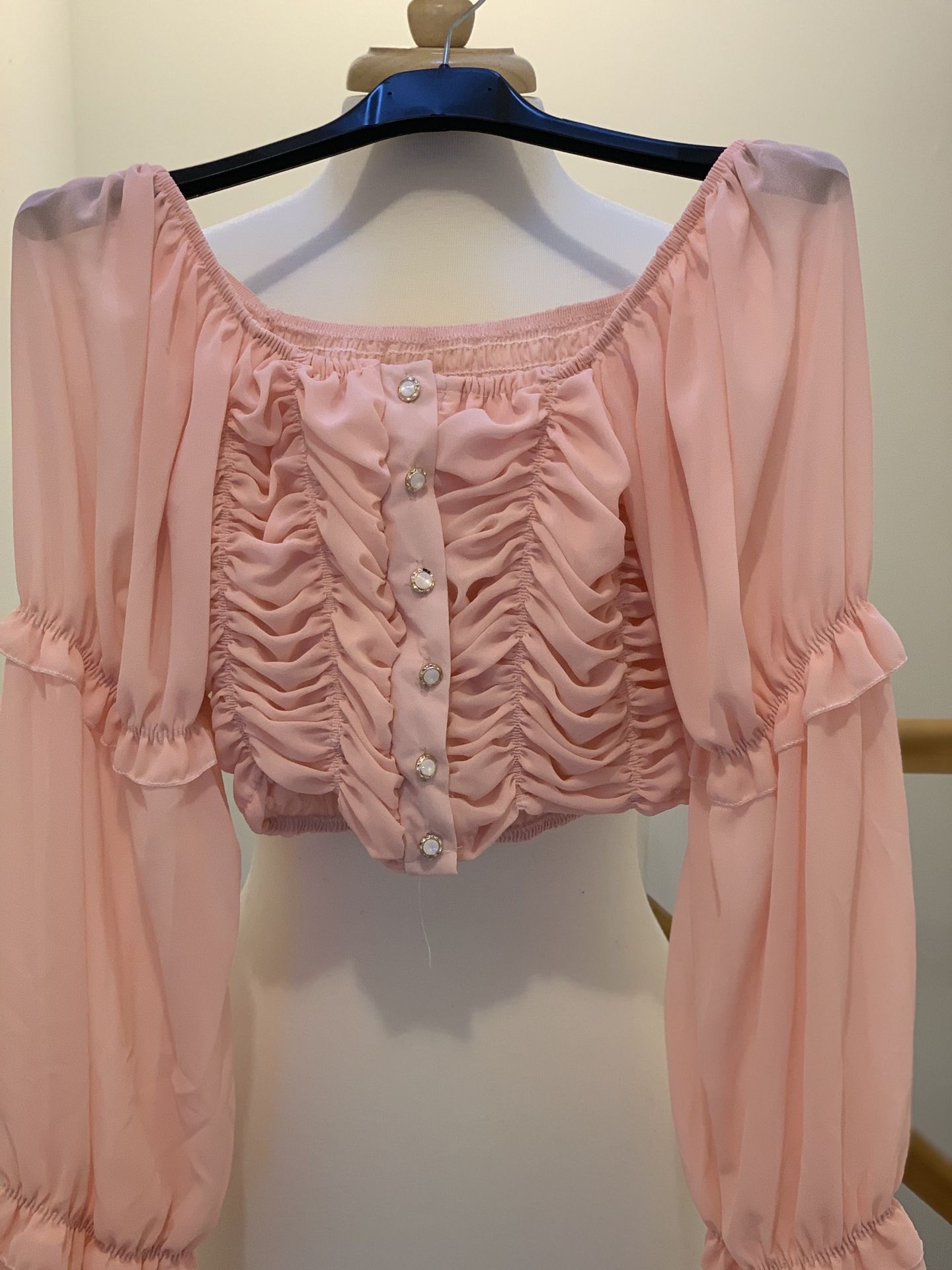 Shirring Crop Tops