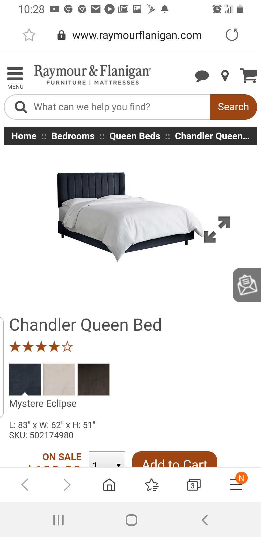 Charlie queen bed frame like new condition