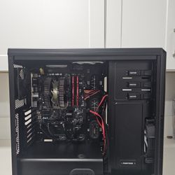 desktop pc case with parts