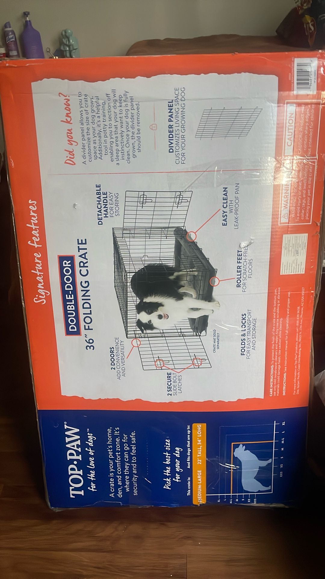 PET CRATE DOUBLE DOOR FOLDS AND LOCKS LARGE