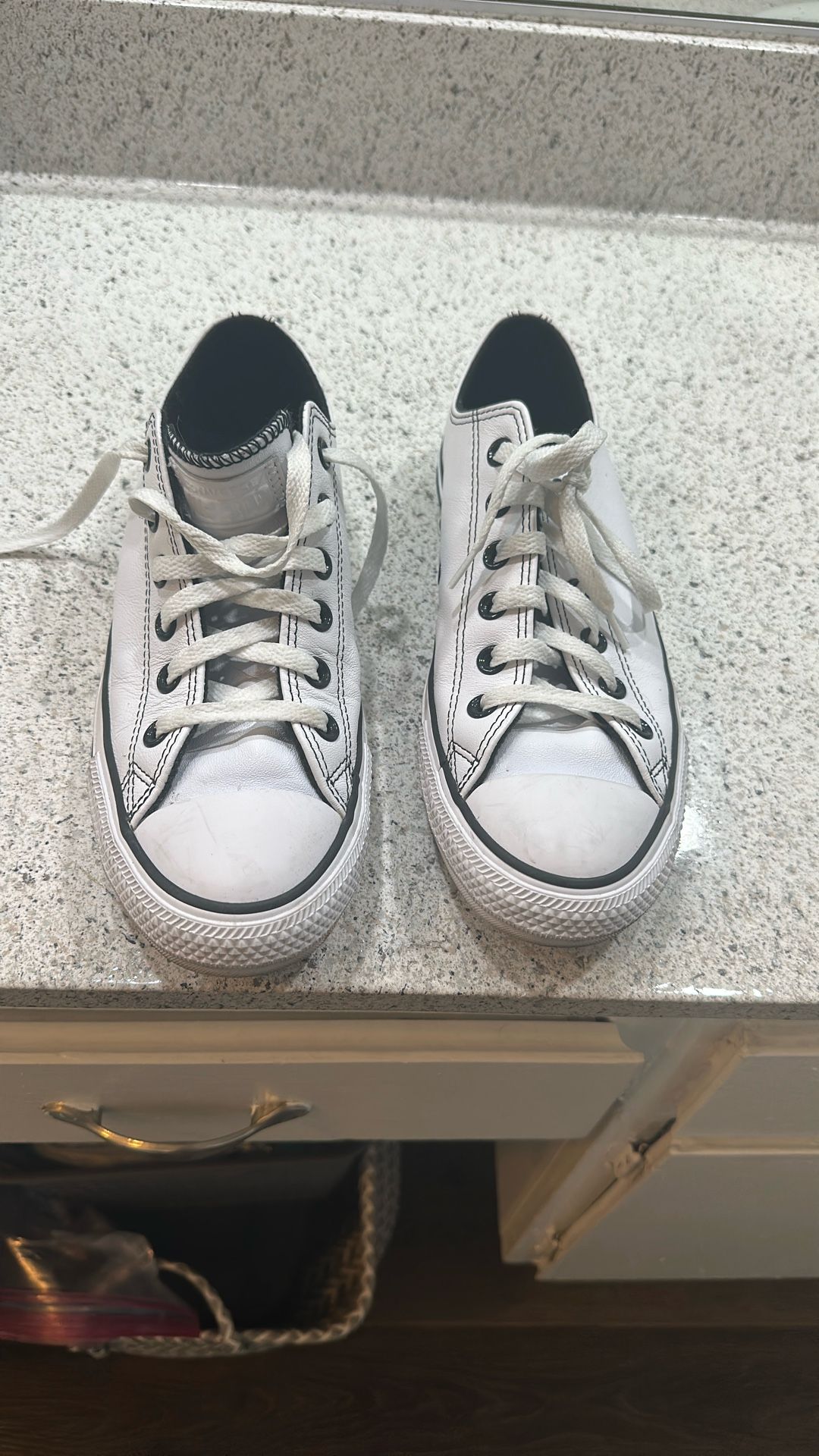 White Leather Converse