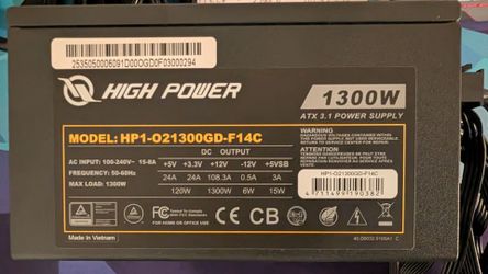 (Like New) 1300W PSU Tier A/B+ High Power