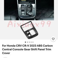 fiber style interior gear shift panel cover trim for a 2023-2026 Honda CR-V.
