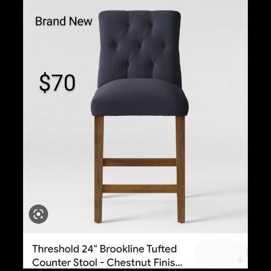 Brand New Threshold Brookline Tuffed 30" Barstool Navy