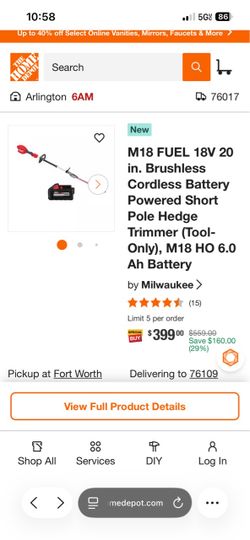 Milwaukee M18 Hedge Trimmer
