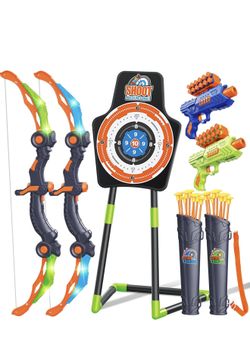GMAOPHY 2 Pack Bow and Arrow Toy for 5 6 7 8 9 10 11 12 Year Old Boys, Birthday for Kids, Indoor Outdoor Sport Games Toys for Ages 4-8 8-12, LED Light
