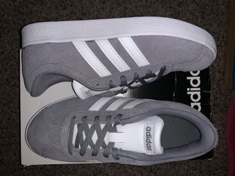 Adidas youth suede size 2 grey