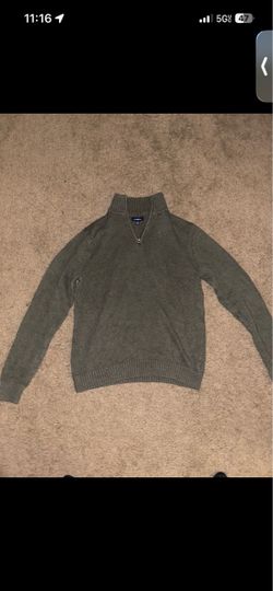Croft and Barrow Charcoal Grey Quarter Zip Knit Sweater Mens Medium