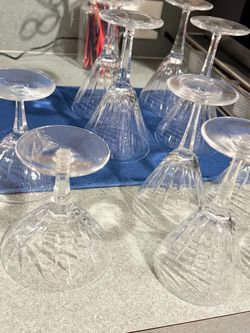 Set of Clear Crystal Glasses