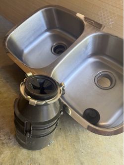 Stainless Steel Under Counter Double Sink & InSinkErator Evolution 1000XL Garbage Disposal!