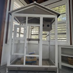 PawHut Bird Cage Wooden Aviary House