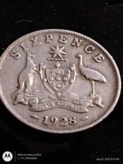 Silver 1928 Australian Threepence Coin