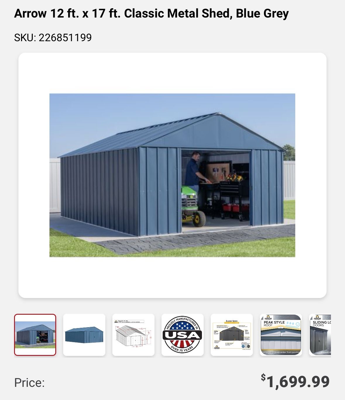 Shed - 12x17 Metal