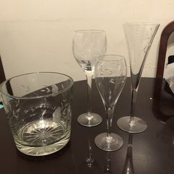 Princess house wine glass and ice bucket