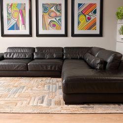 Roche Bobois Leather Sectional Sofa