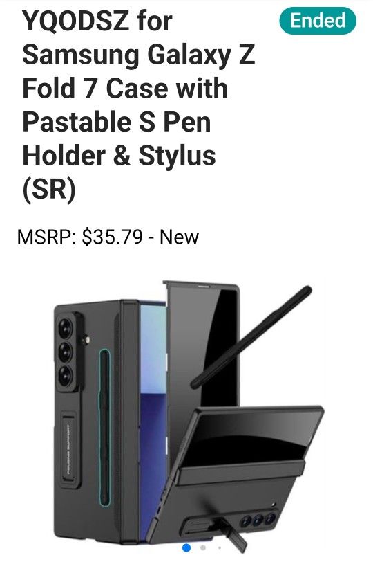 for Samsung Galaxy Z Fold 7 Case with Pastable S Pen Holder & Stylus