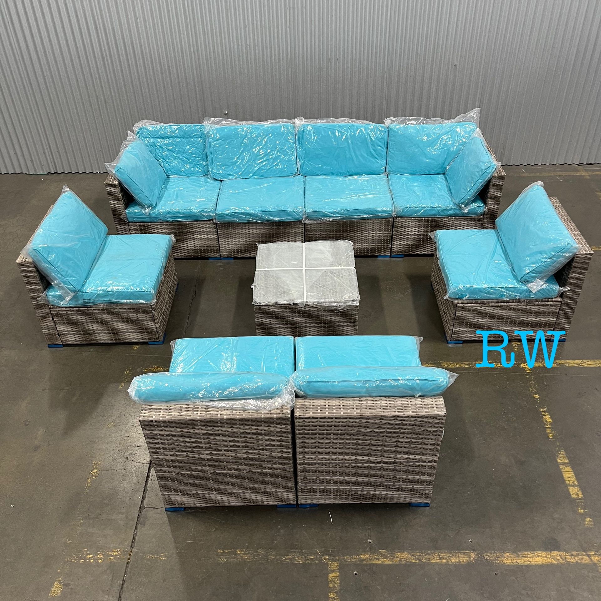 9pc Outdoor Patio Sectional Furniture Set