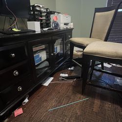 Cabinet And Oversized Chairs