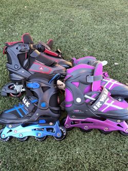 Airwalk Rollerblades Three Sets Two Of Them Are Sizes 5 To 8 And One Of Them Is From Size 8 To 9