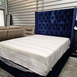 Blue Queen Bed Frame