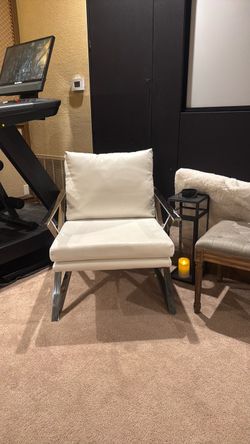 White and Silver Lounge chairs