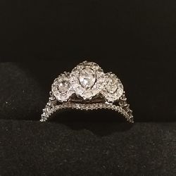 14K White Gold Marquis Diamond Ring