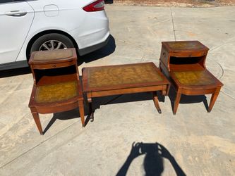 Antique matching coffee table and end tables