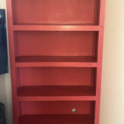 Cute Red Bookshelve