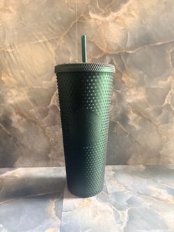 Starbucks Dark Green Studded Tumbler with Straw