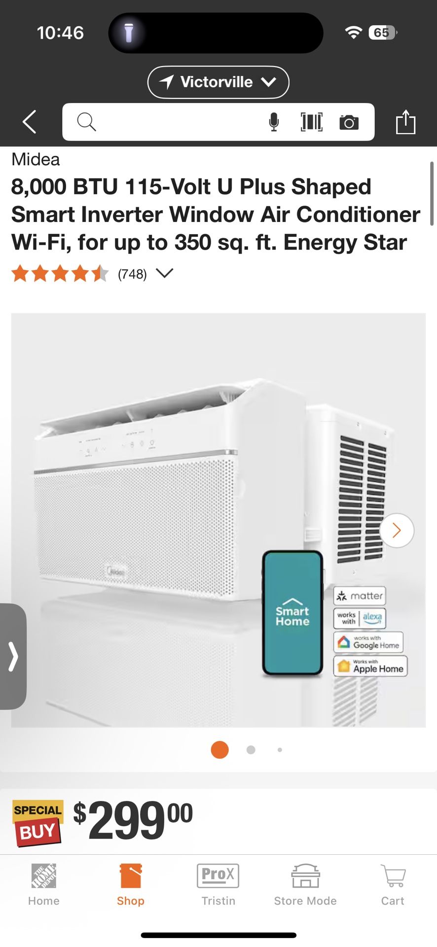Midea 8,000 BTU U-Shaped Window Air Conditioner