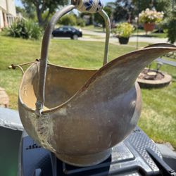 Vintage Copper Brass Coal Scuttle Bucket