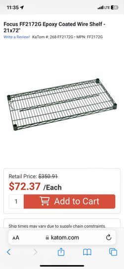 Wire Shelf 72”w X 21”d FF2172G