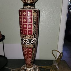 Bombay Lamp Enamel &gilded 26" Vase Lamp Pre-owned  No Shade