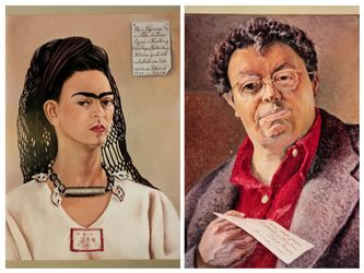 (2) RARE Photo Prints  Self-portraits of Frida Kahlo & Diego Rivera  LTD Edition
