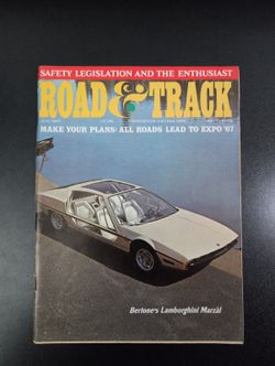 Road & Track July 1967 Vintage Magazine Lamborghini Marzal Cover
