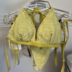 Mustard Yellow Bikini With Pearls