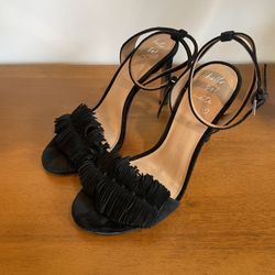 Banana Republic Black Honey Fringe Heels - Size 6.5