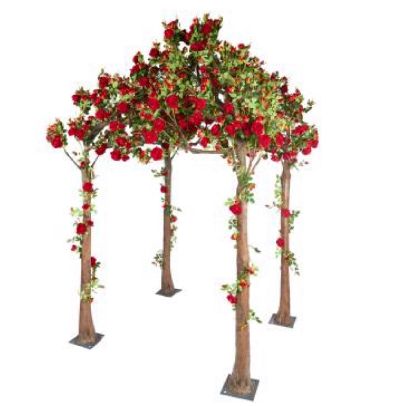 Gazebo Red Roses Artificial