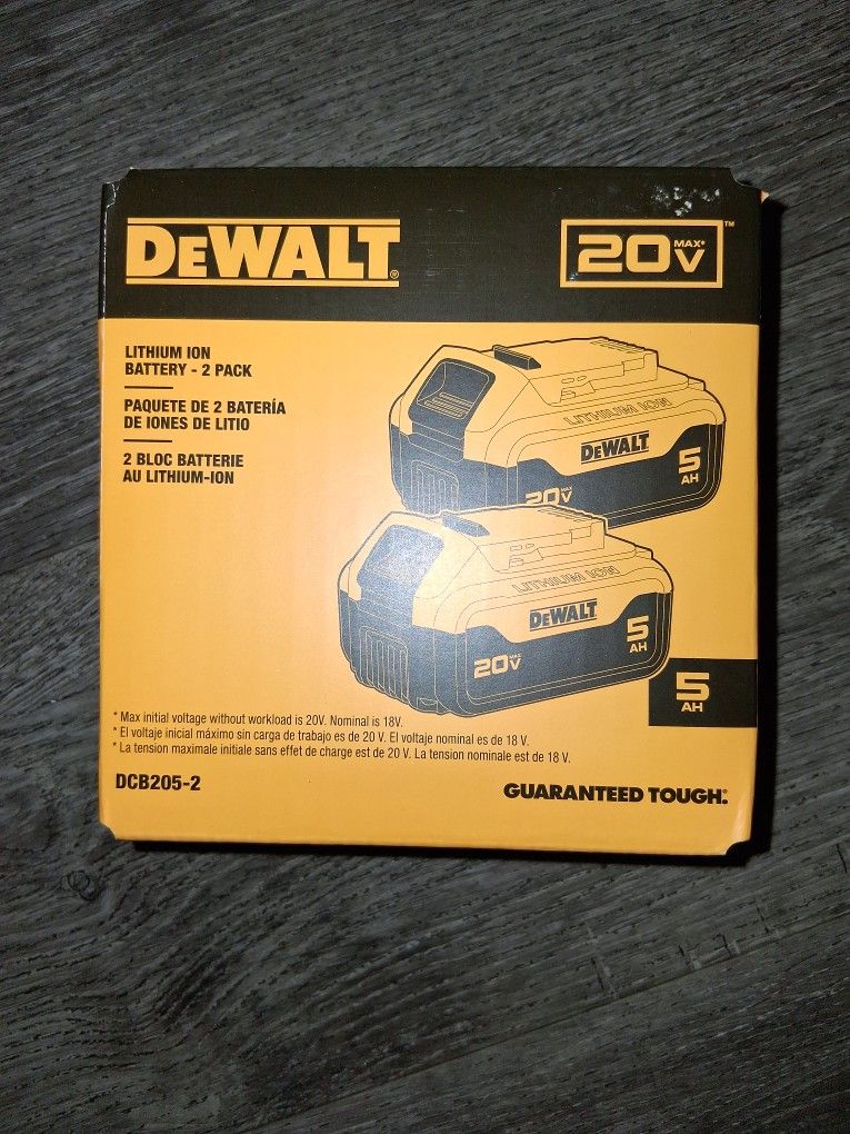 DEWALT LITHIUM-LONG Battery- 2 PACK 5AH