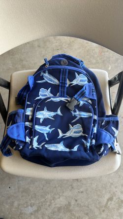 Pottery Barn Kids Navy Blue Shark Print Backpack