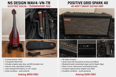NS Design WAV4 Electric Violin + Positive Grid Spark 40 Amp – Complete Setup
