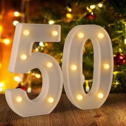 #50 marquee sign