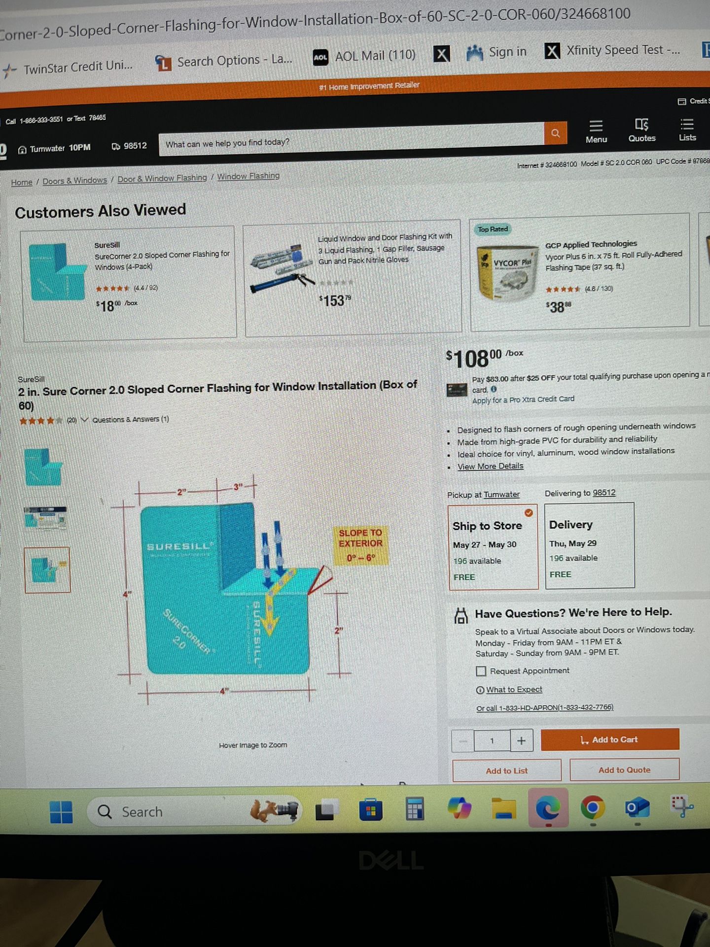 2” Sure Corner  Flashing For Windows 
