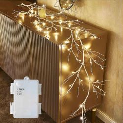 Lighted Birch Garland – 6FT, 48 LED Battery-Operated Lights