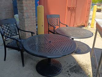 Cast Aluminum Outdoor Bistro Set - 2 Tables and 2 Chairs