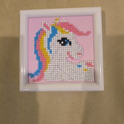 Small Framed Unicorn Diamonds Art