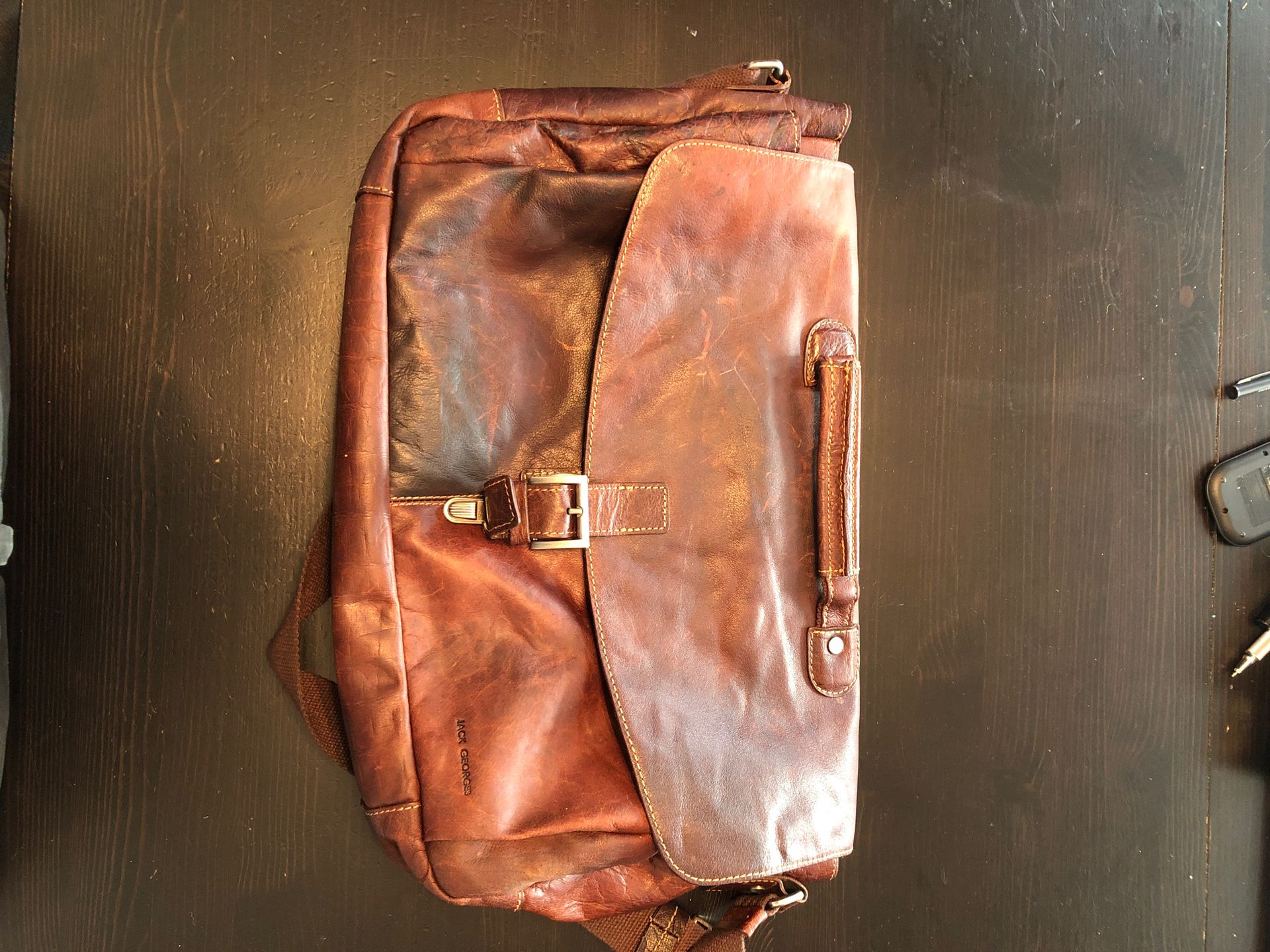 Jack Georges Leather Messenger Bag