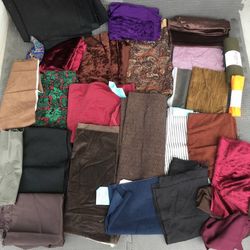 Large Lot Sewing Fabric Velvet, Corduroy, Rayon Blend, Knit, Upholstery