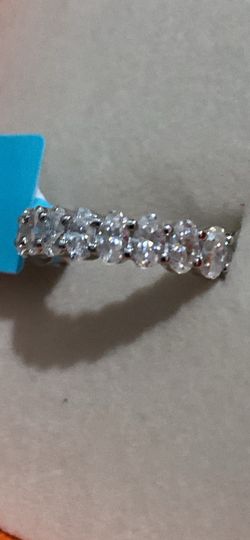 925 silver Moissanite eternity band size 10 new